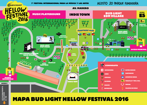 Mapa Bud Light Hellow Festival 2016